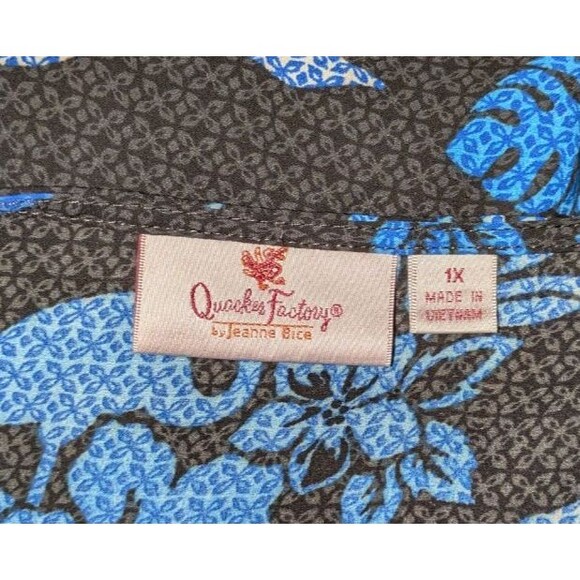 Quacker Factory Poncho Blouse Women’s 1X Palm Trees & Flamingo Print Breezy - Picture 6 of 8